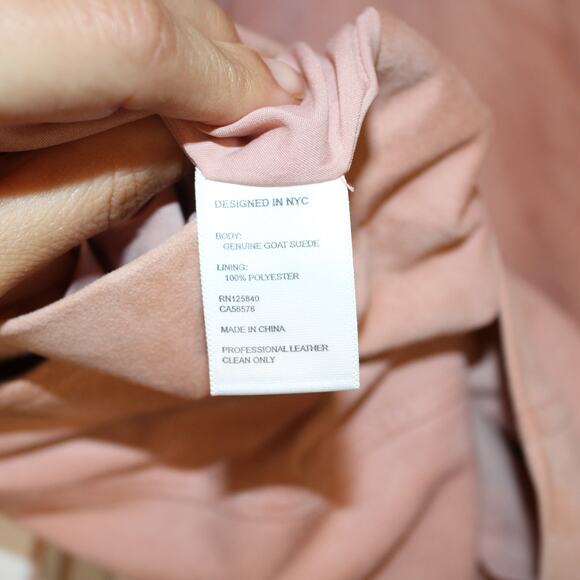 INTERMIX -NWT- Suede Talia Lace-Up Mini Skirt in Blush Pink | 6 - Picture 10 of 11